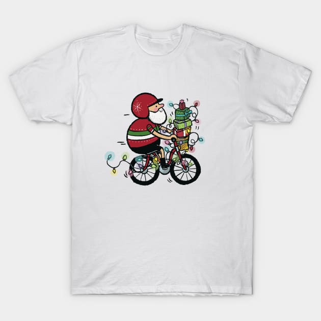 Santa Cyclist T-Shirt by JCPhillipps